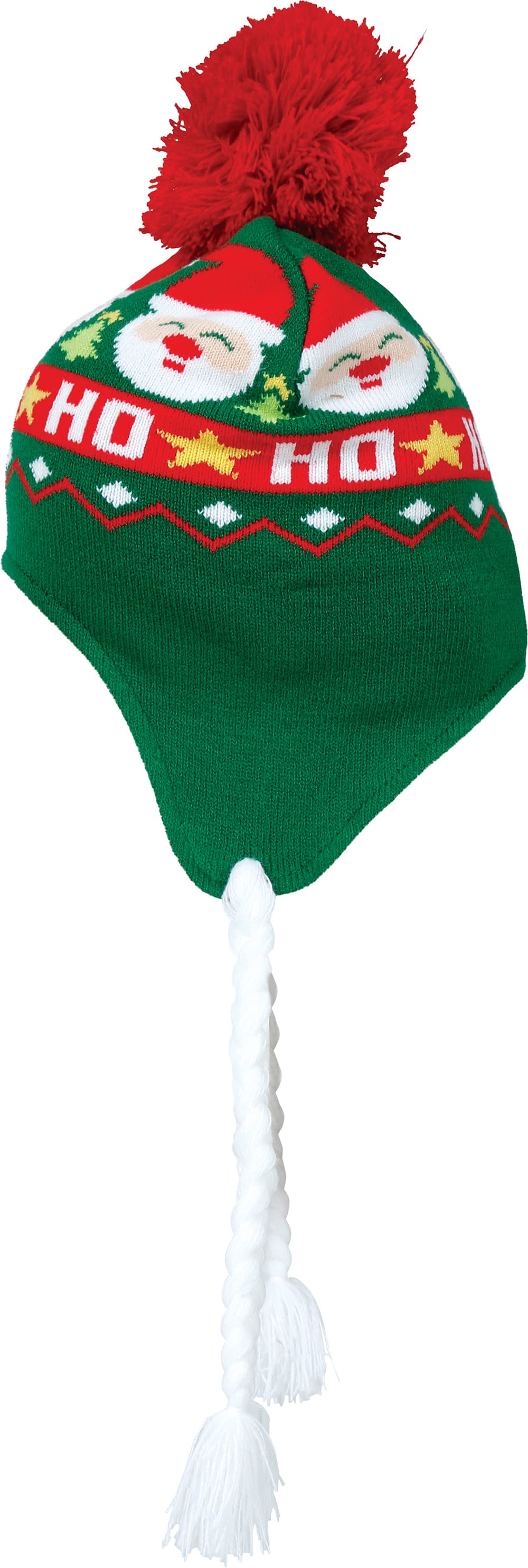 Julemands-julehat med uldfletninger