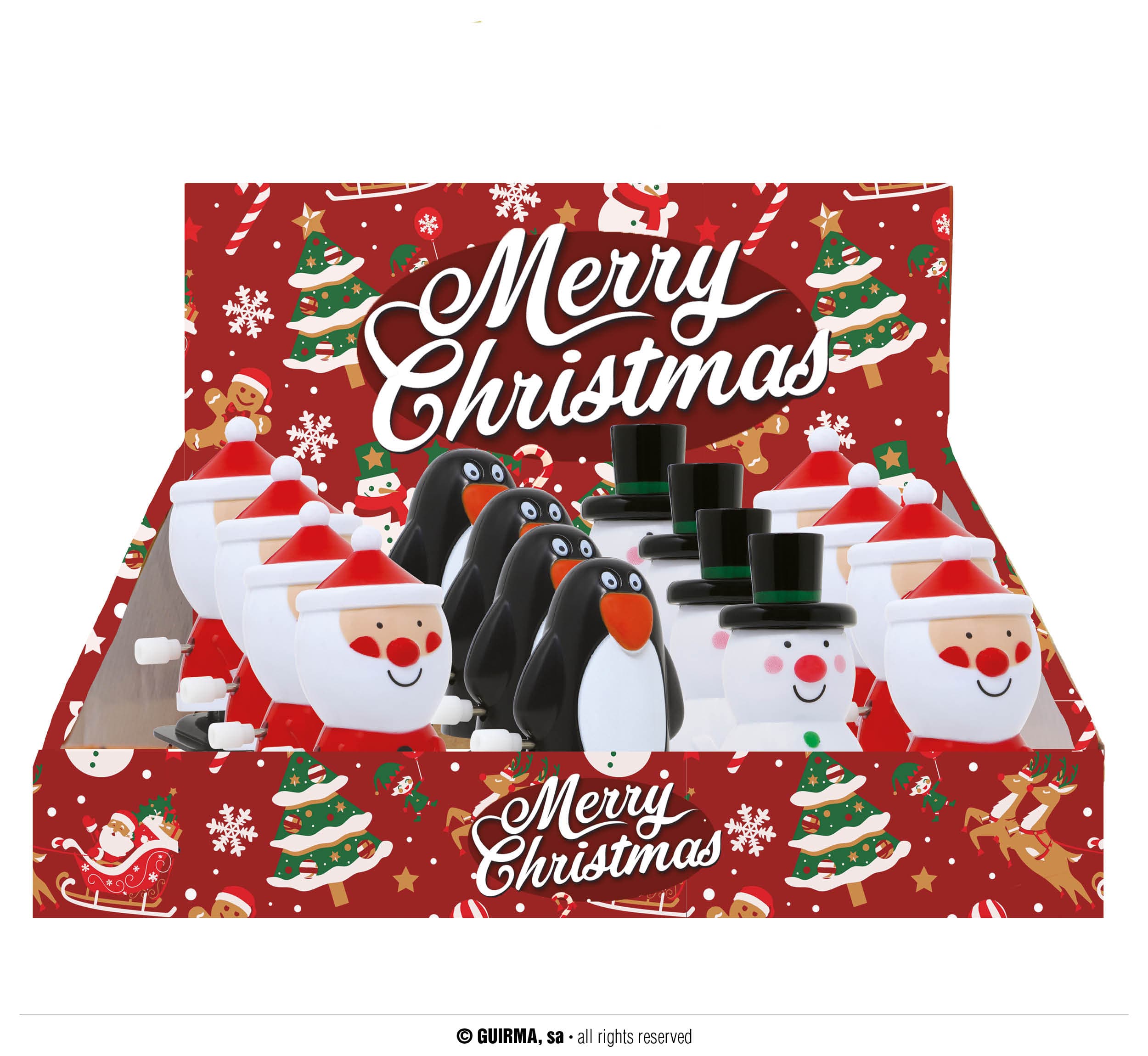 Assorteret gående julefigur, 8 cm