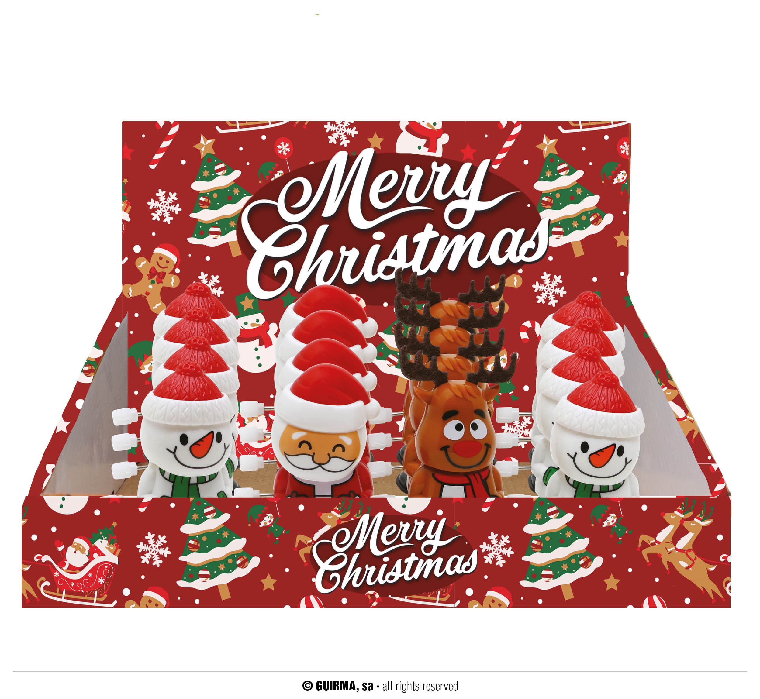 Assorteret gående julefigur, 6,5 cm