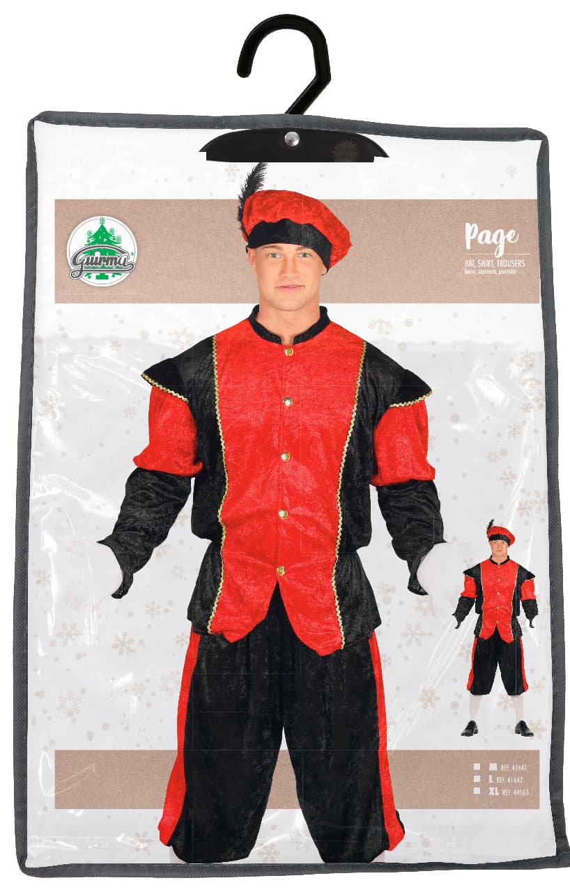 Rød page – kostume til herrer