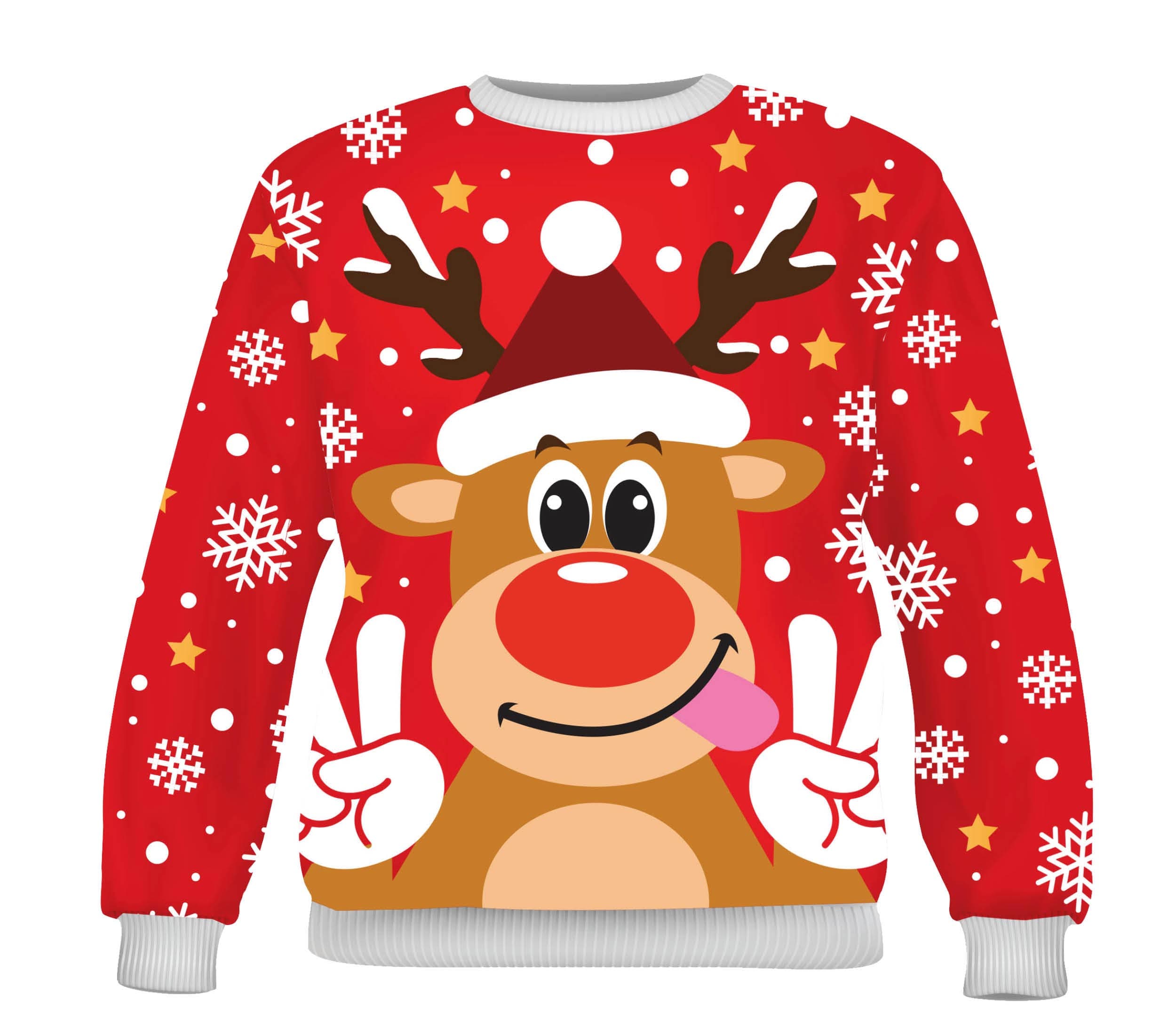 Julesweater med rensdyr til børn