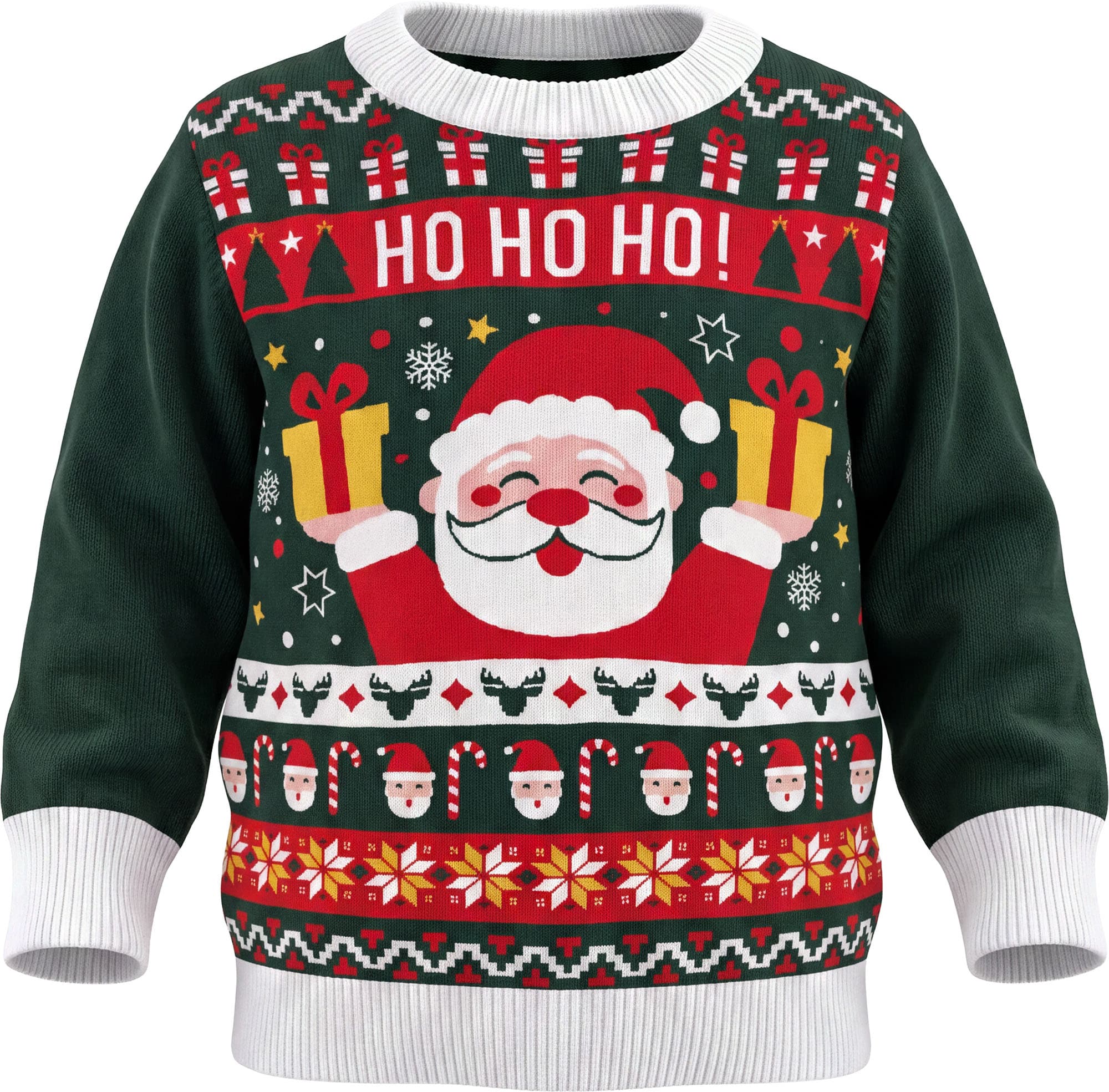 Grøn julesweater i uld til baby
