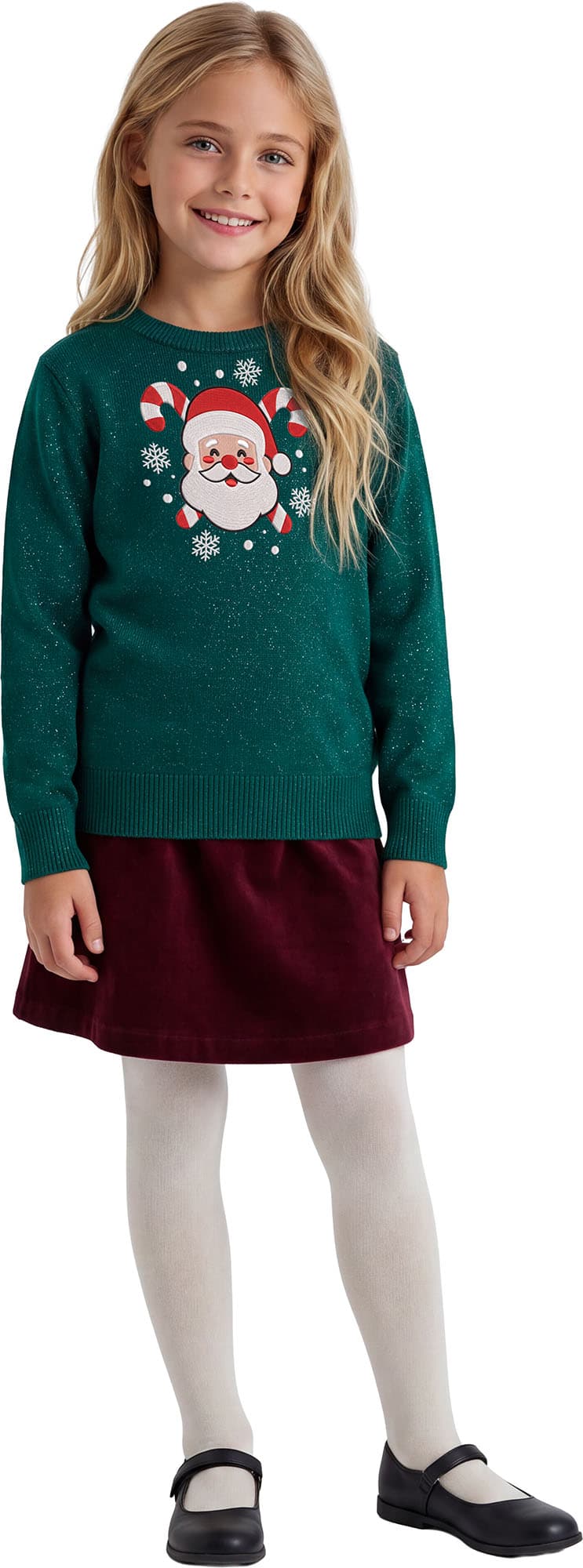 Julesweater med "Noel" i glitter til børn