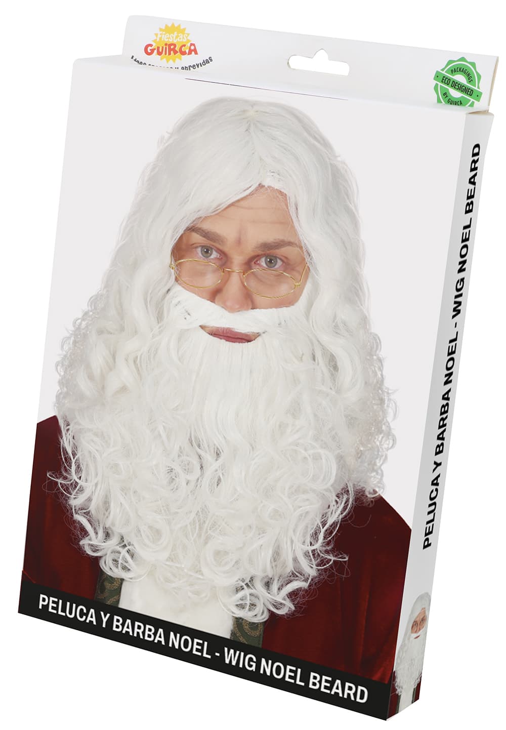 Paryk med ekstra julemandsskæg (i æske)