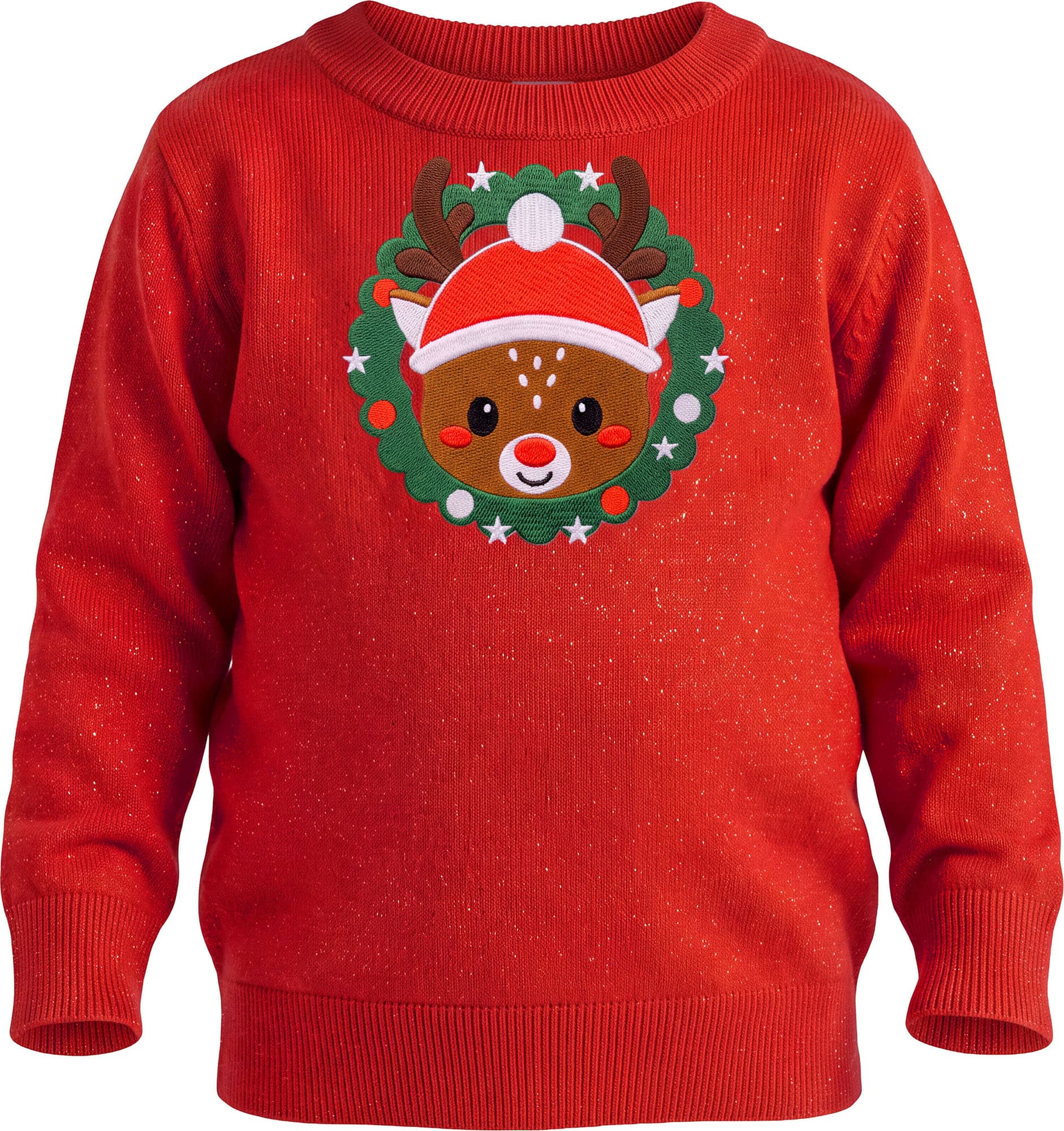 Rensdyrsweater med glitter til baby