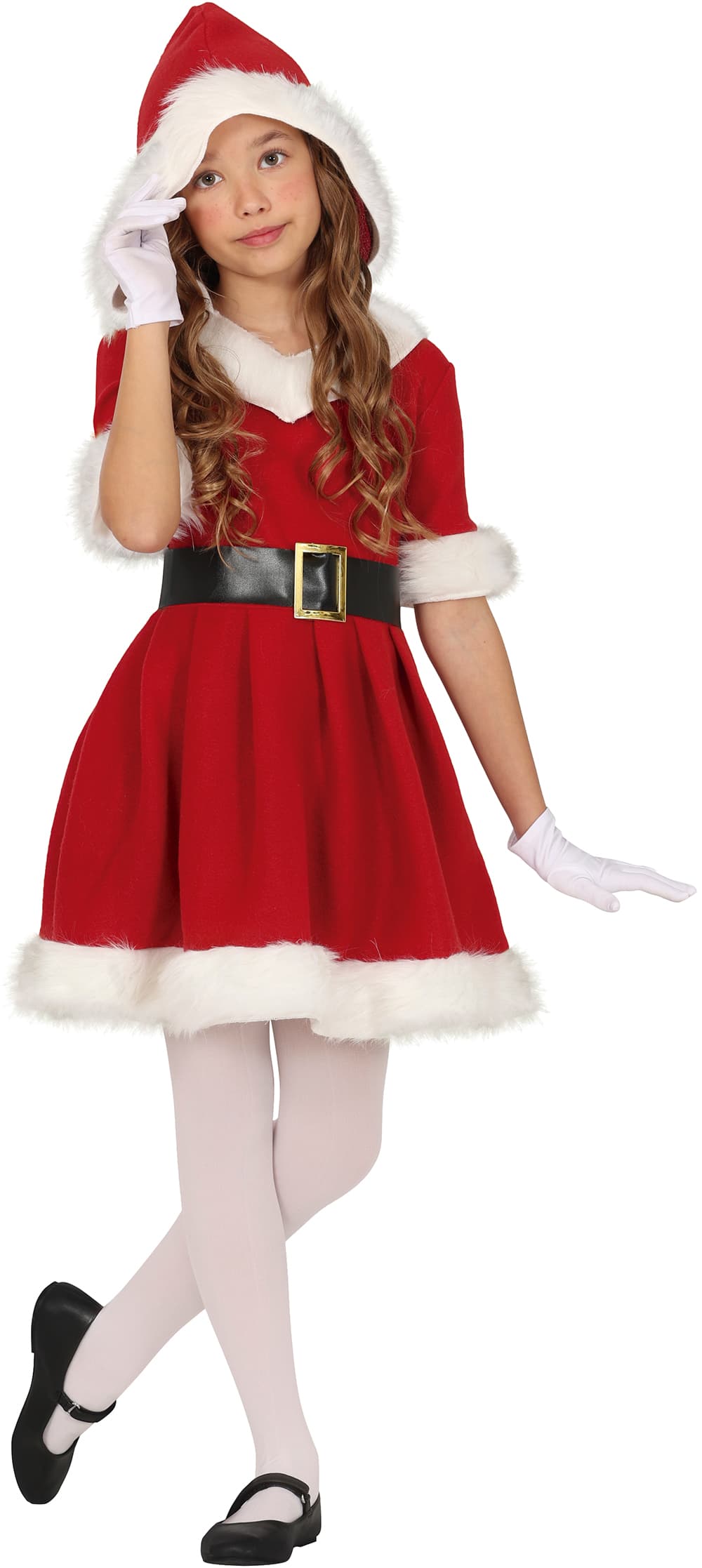 Julepige med hætte – kostume til piger, model 44197