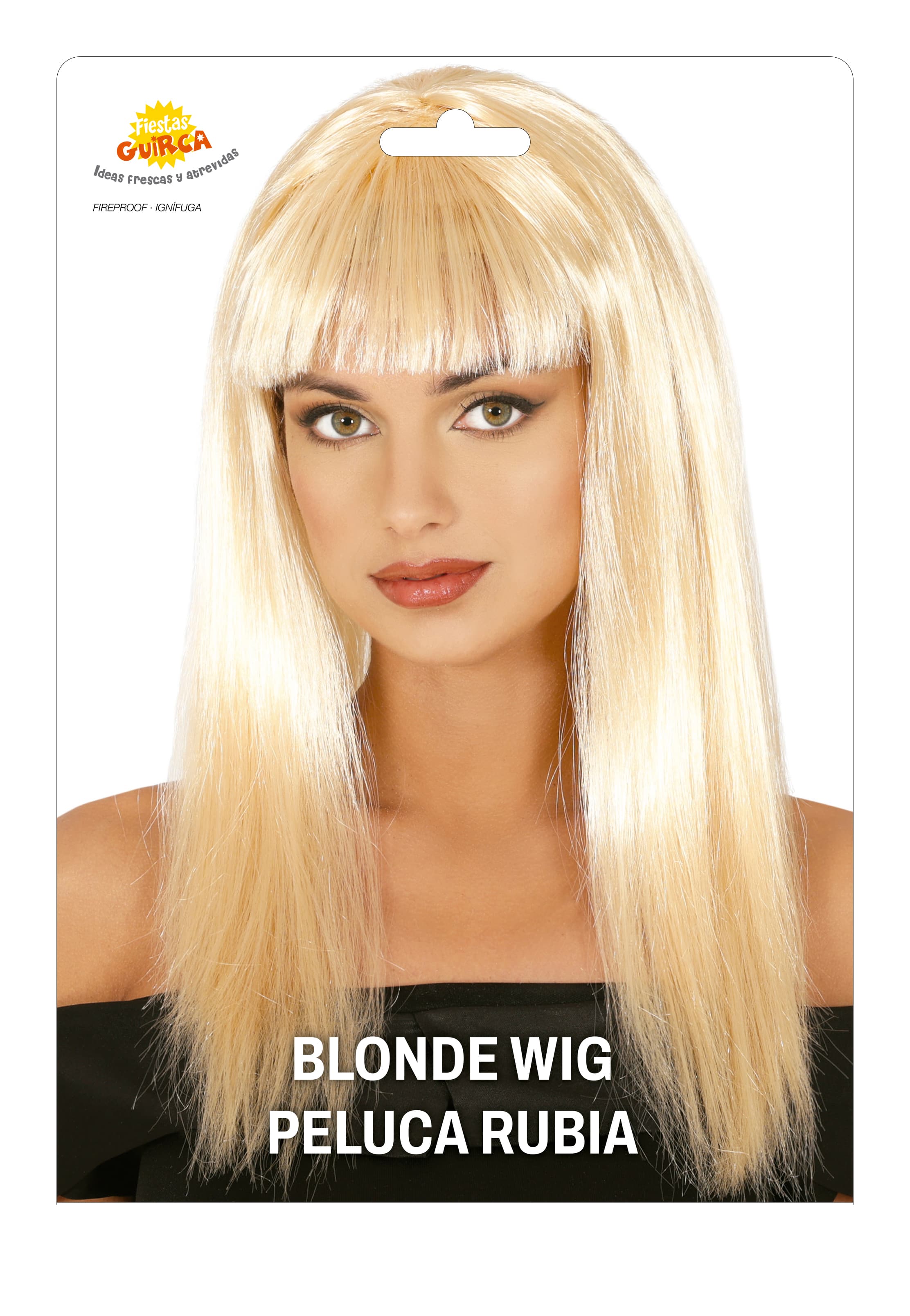 Blond lang glat paryk, 120 g, i pose