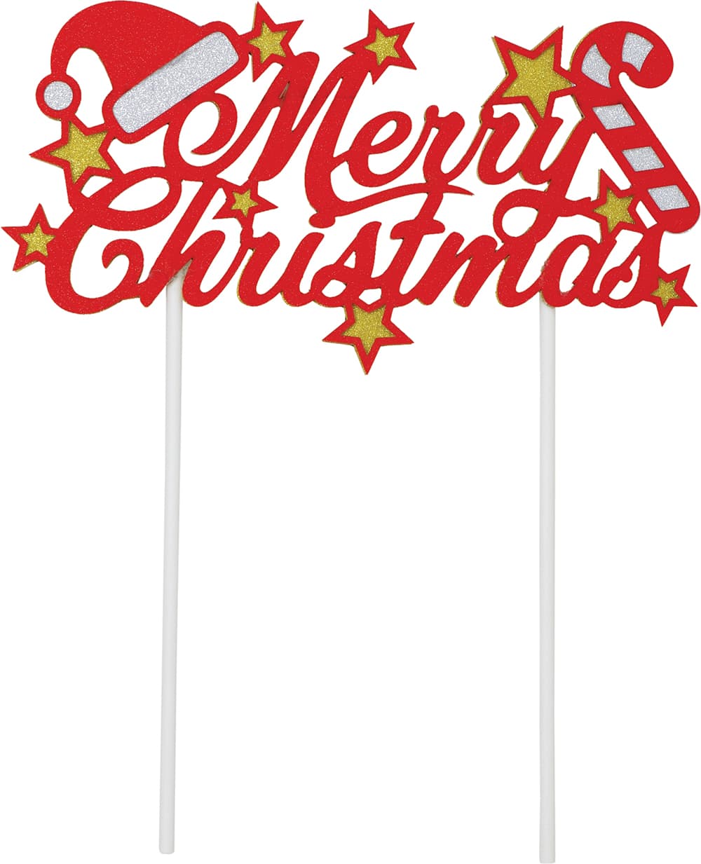 Rød kagepynt "Merry Christmas" 16 × 24 cm
