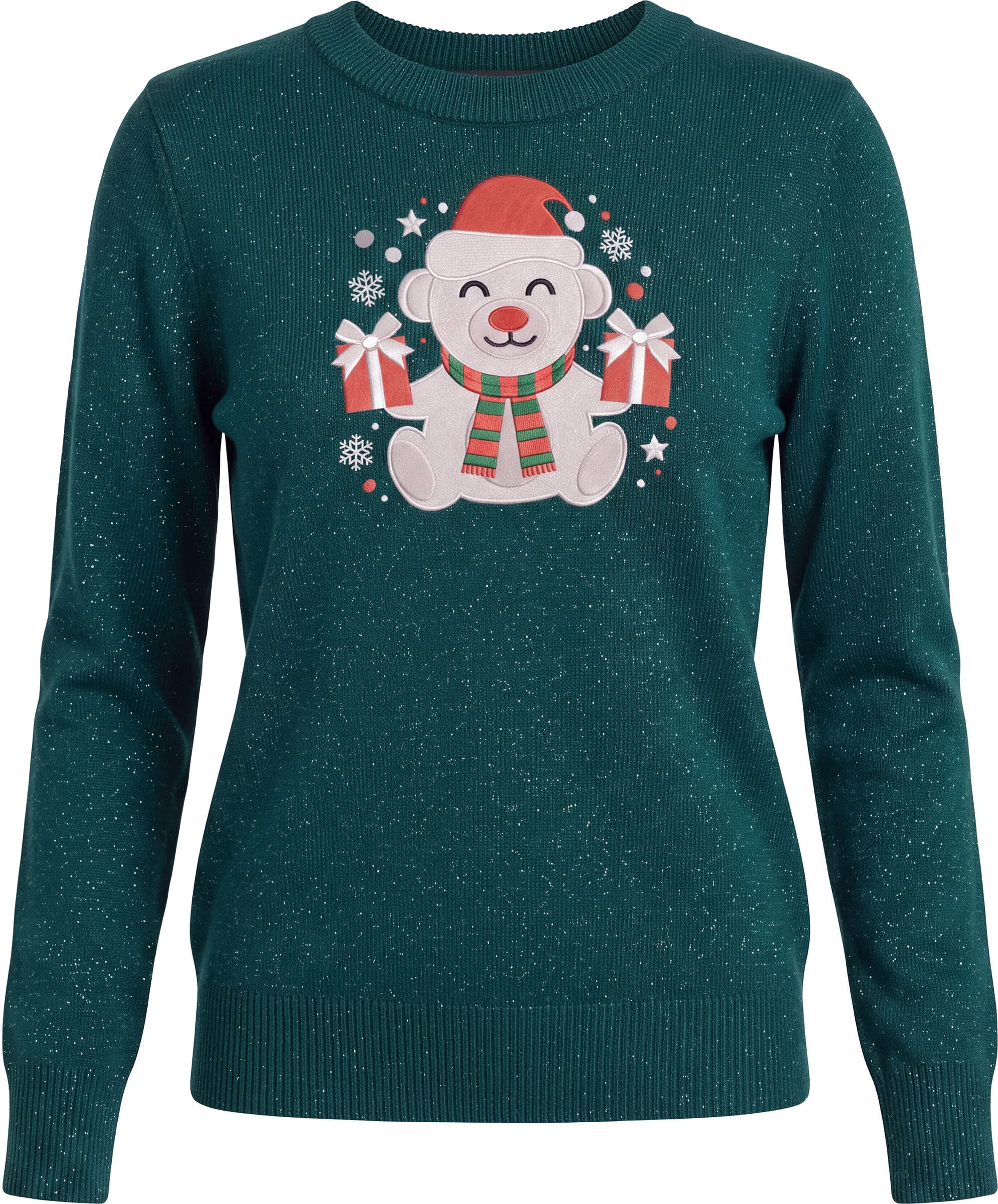 Sweater med isbjørn i glitter til børn