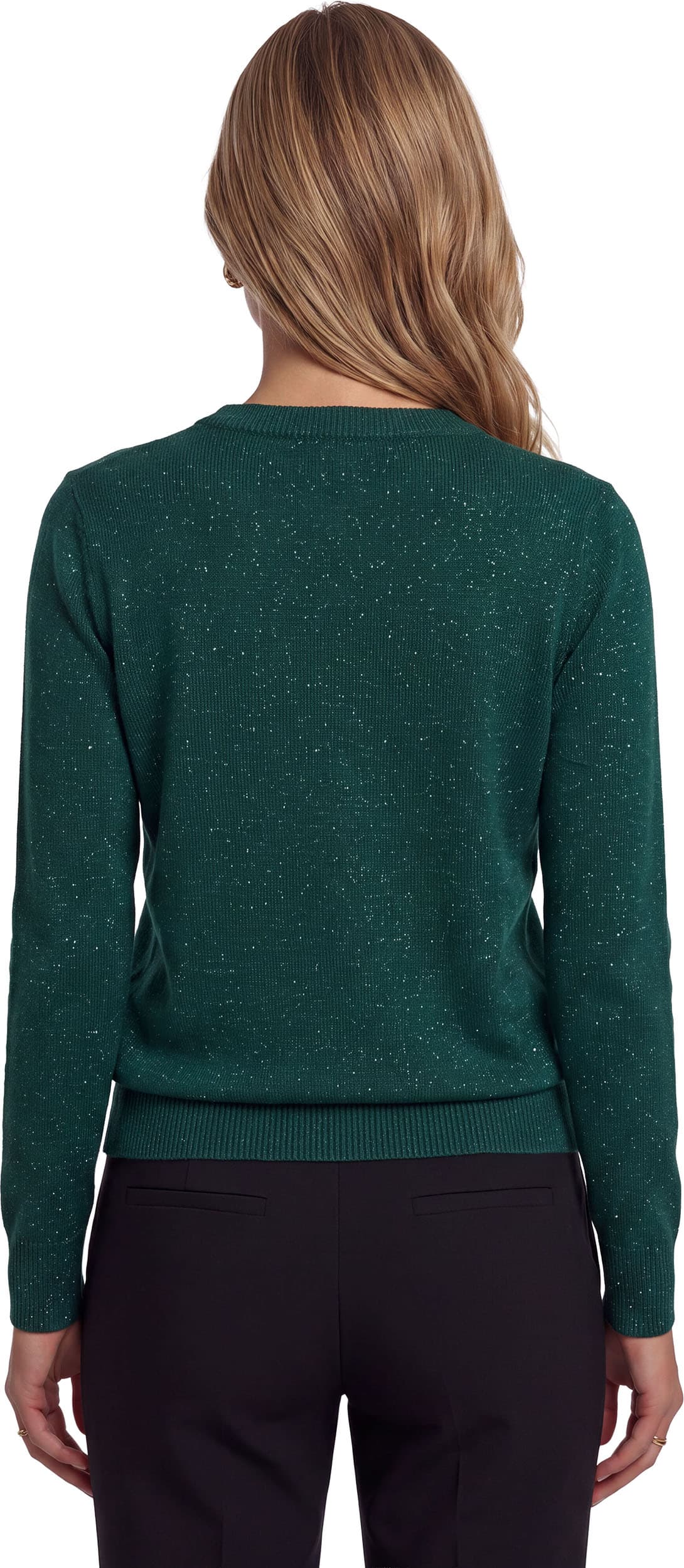 Sweater med isbjørn i glitter til damer
