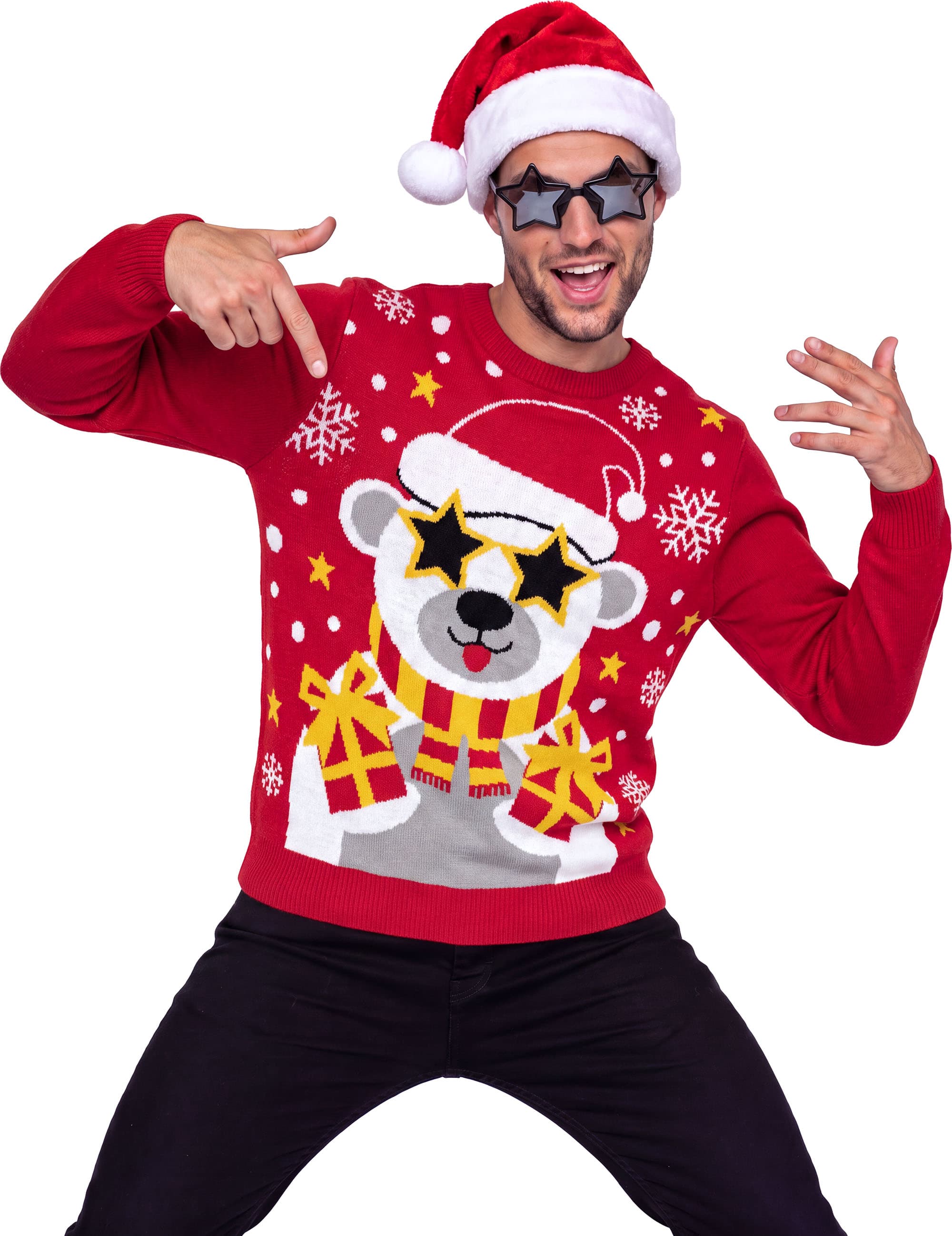 Julesweater med isbjørn til herrer