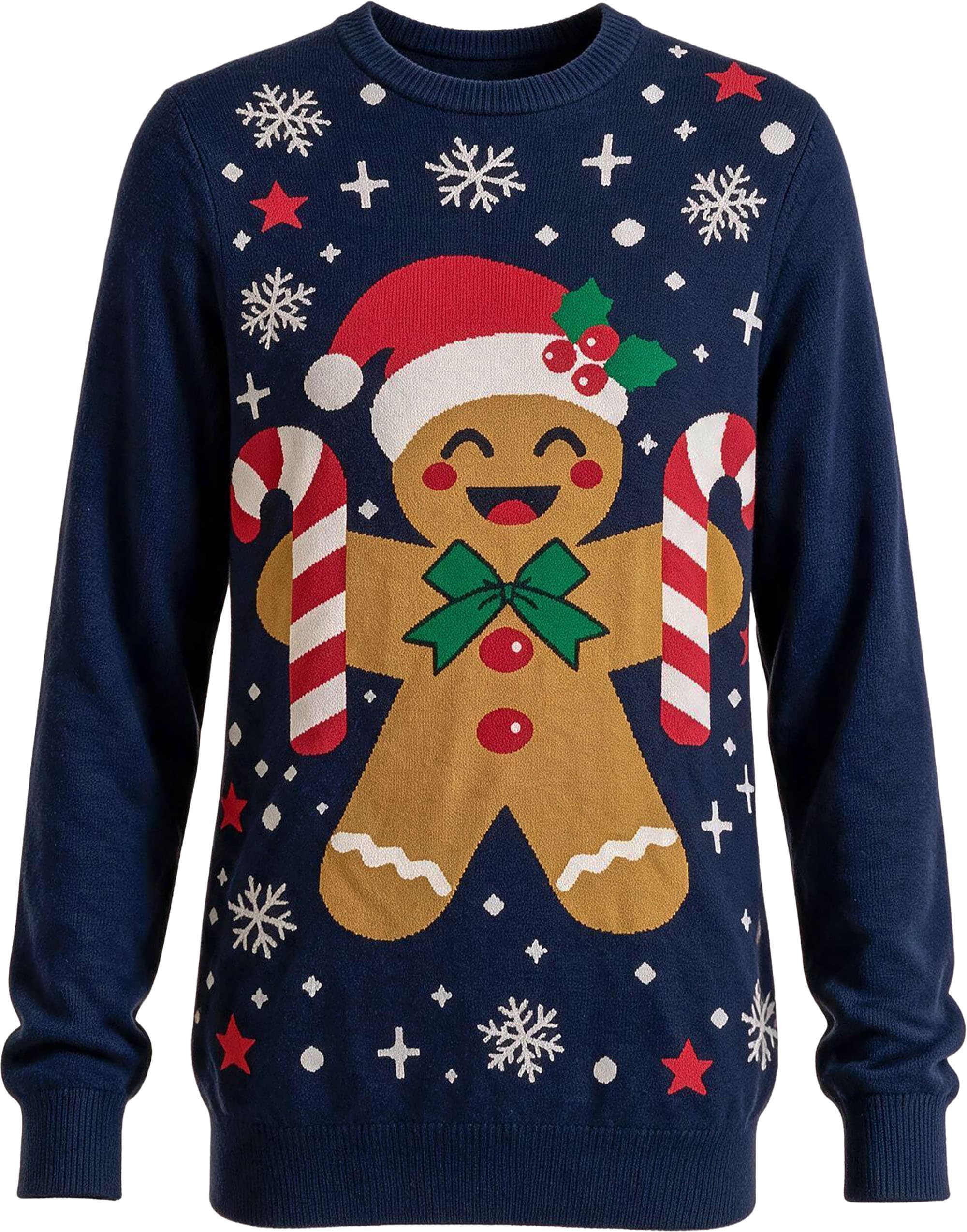 Lang sweater med honningkagemand til damer