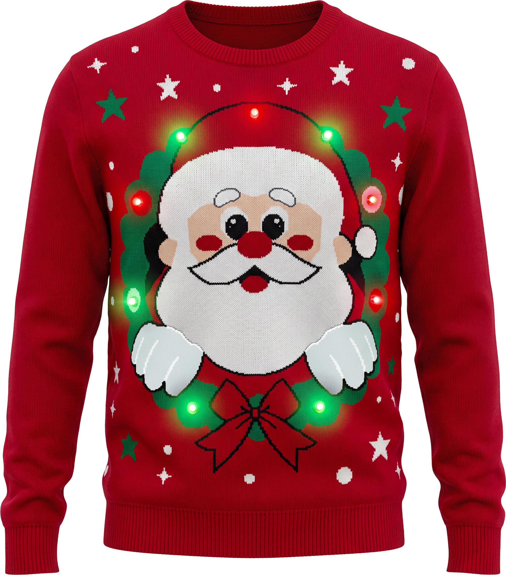 Julemandssweater med 12 LED-lys til damer