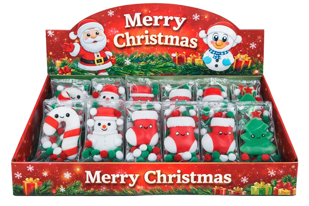 Assorteret julefigur i gummi, 7 × 5 cm