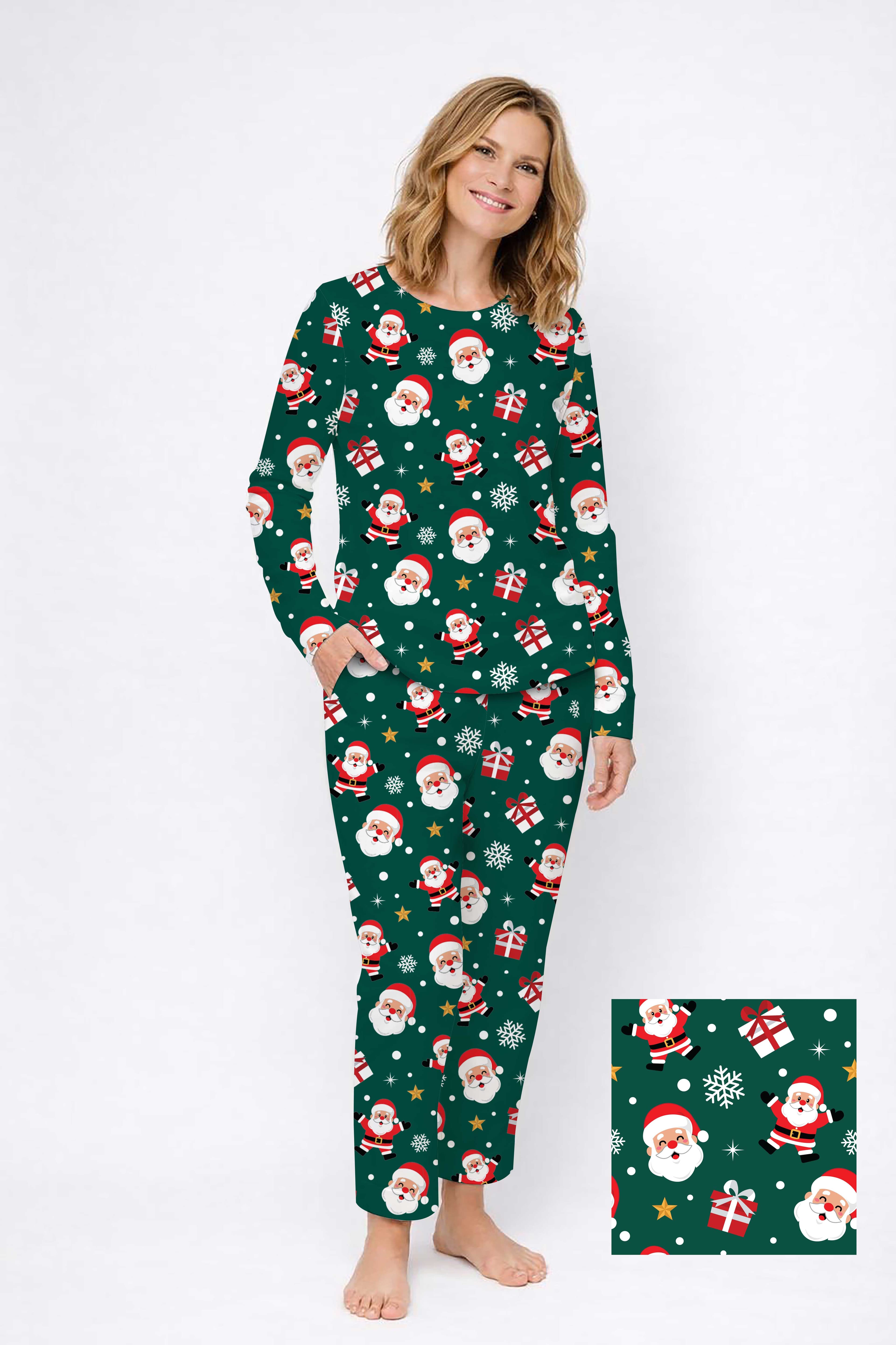 Todelt julepyjamas til damer