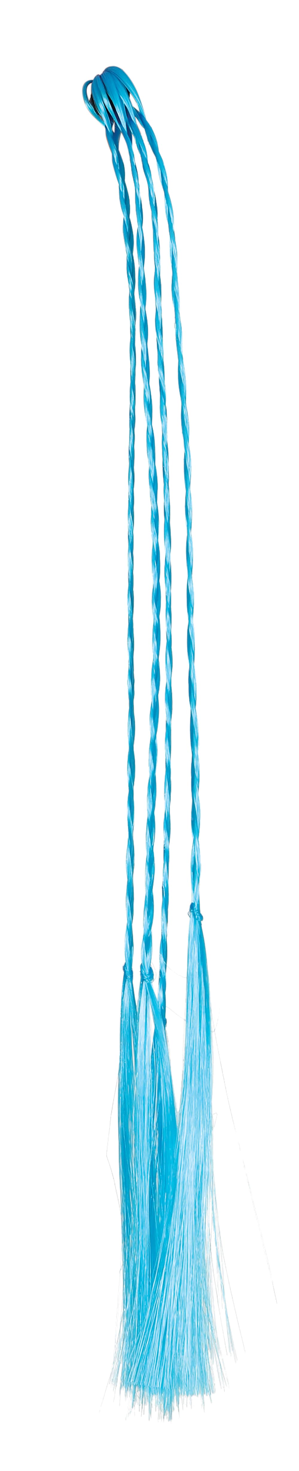 3 flettede hår-extensions, 35 cm, blå