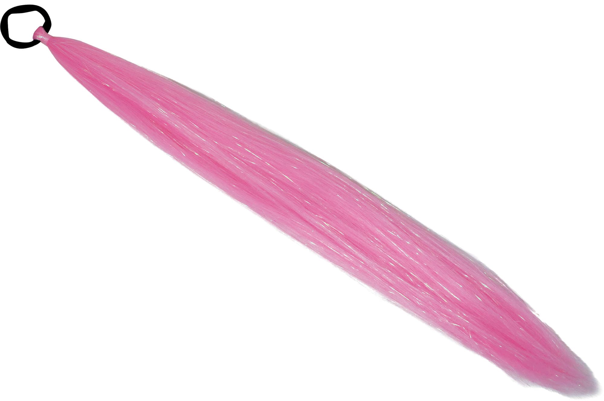 Hårextension med sølvlametta, pink, 70 cm
