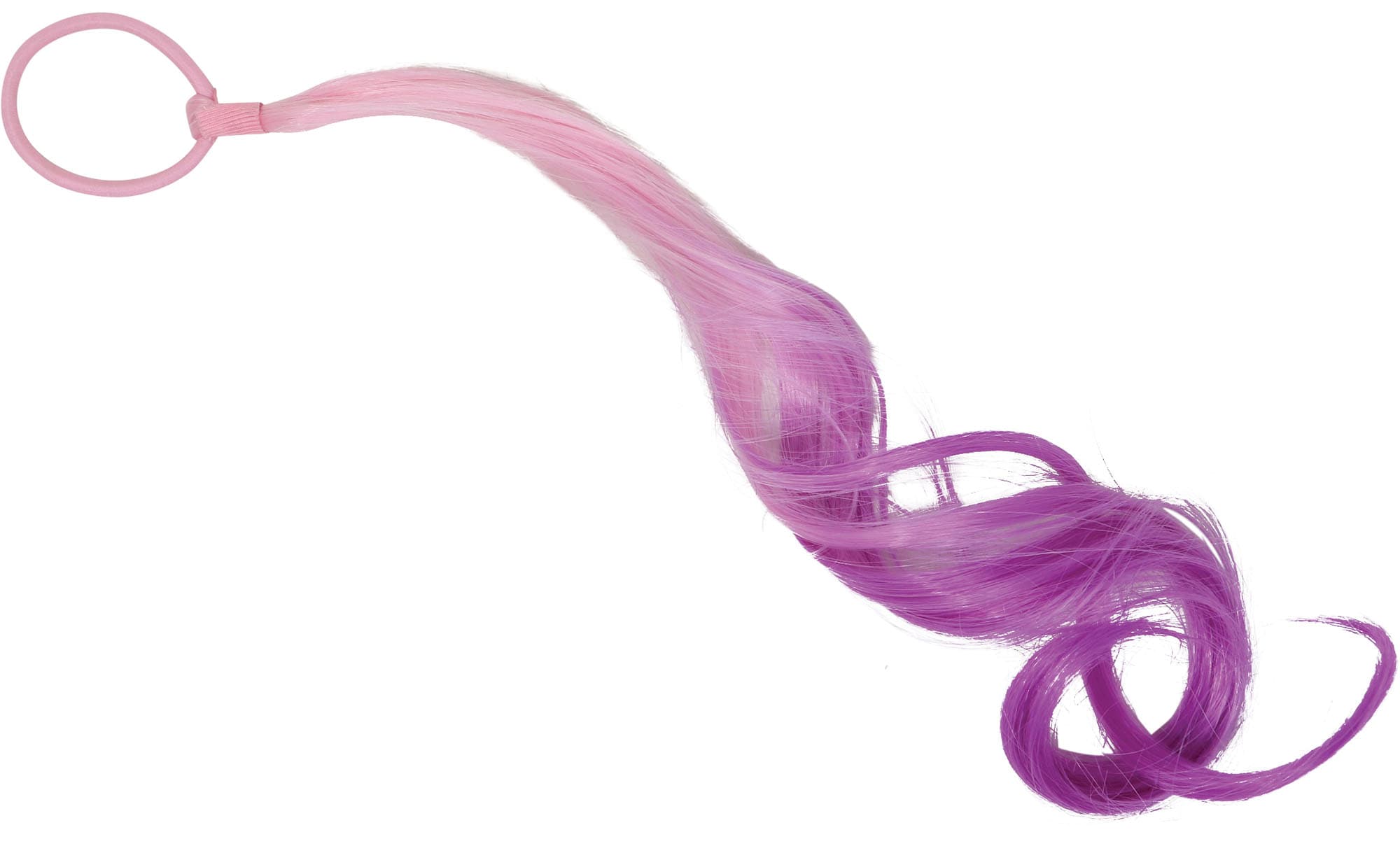 Bølget hårlok, lilla og lyserød, 40 cm