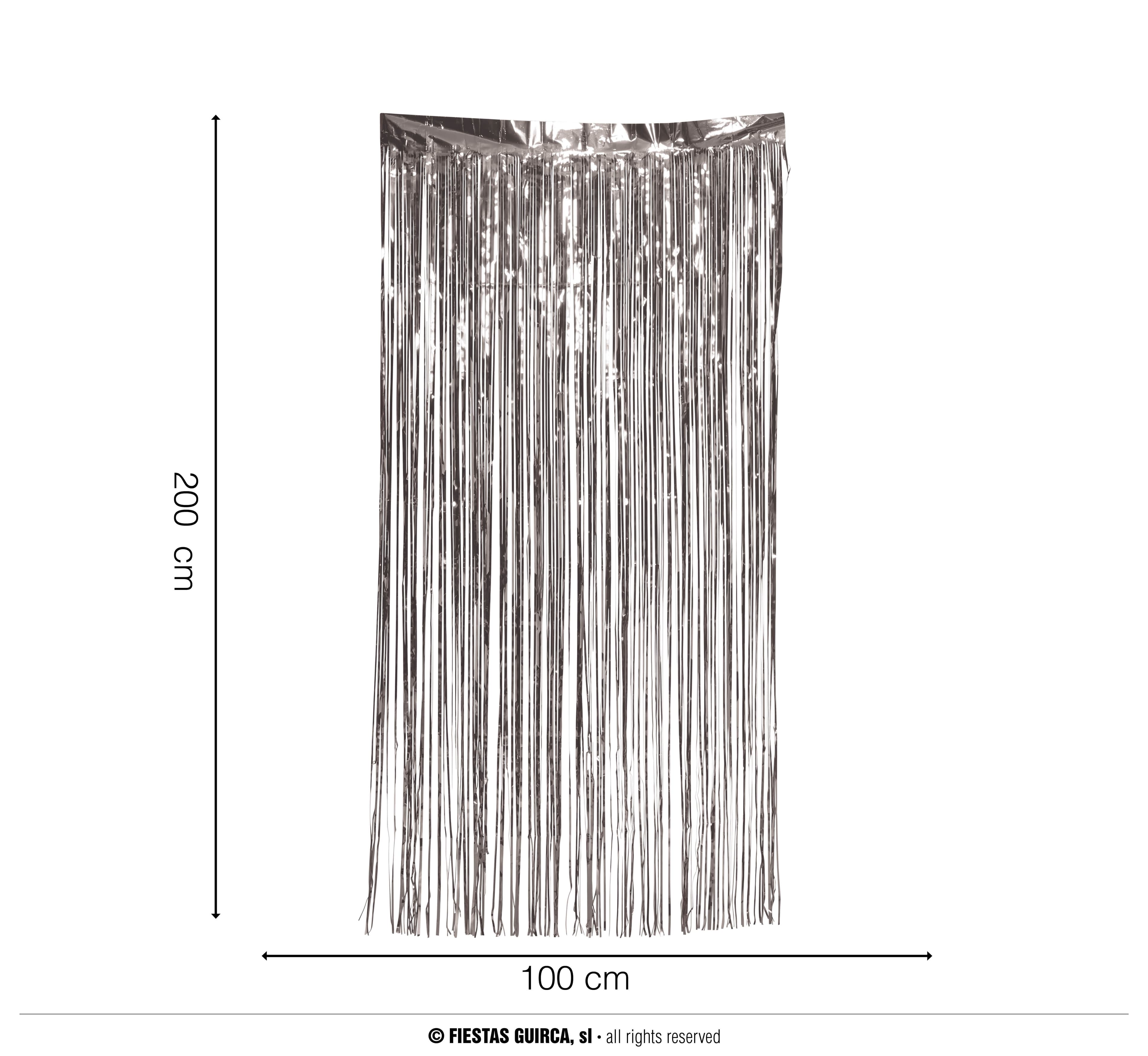 Sølvfarvet forhæng 100 × 200 cm