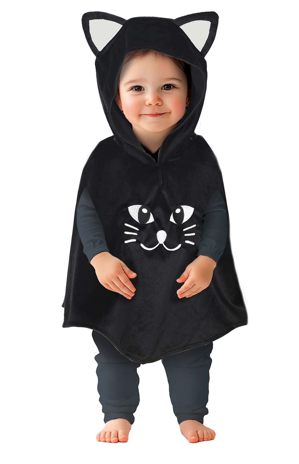 Sød katteponcho – kostume til baby