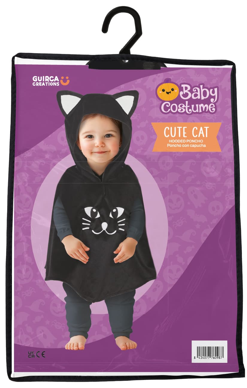 Sød katteponcho – kostume til baby