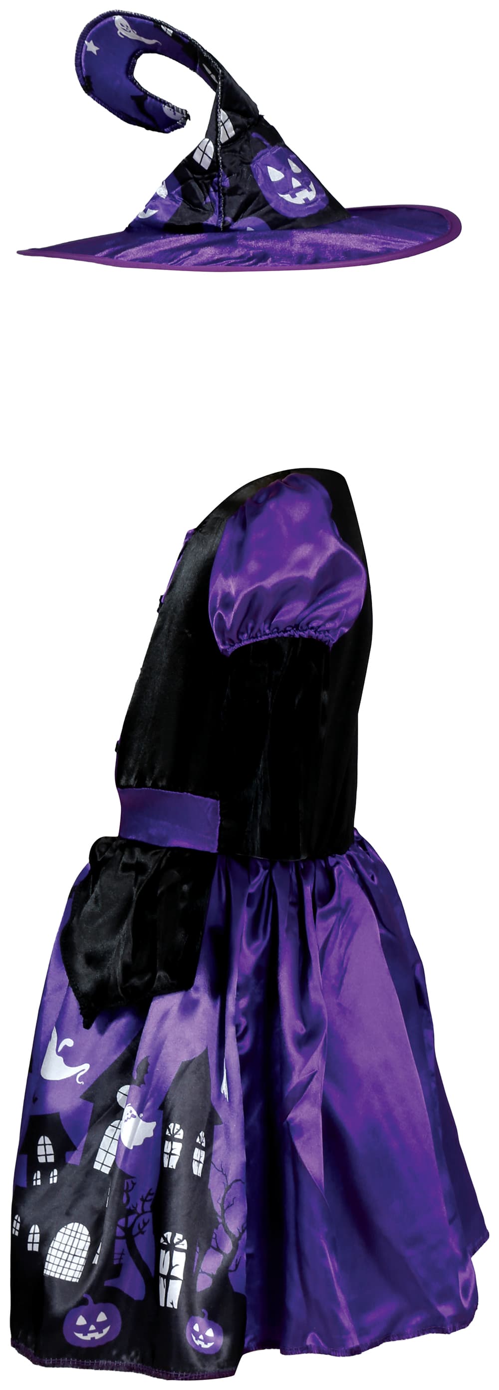 Lilla heks – kostume til baby, sort og lilla