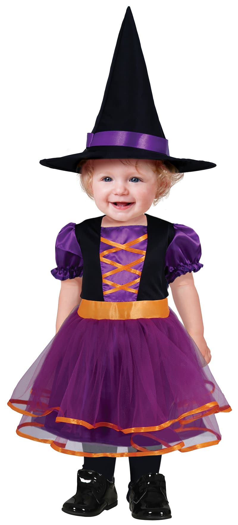 Lilla heks – kostume til baby, sort, lilla og orange