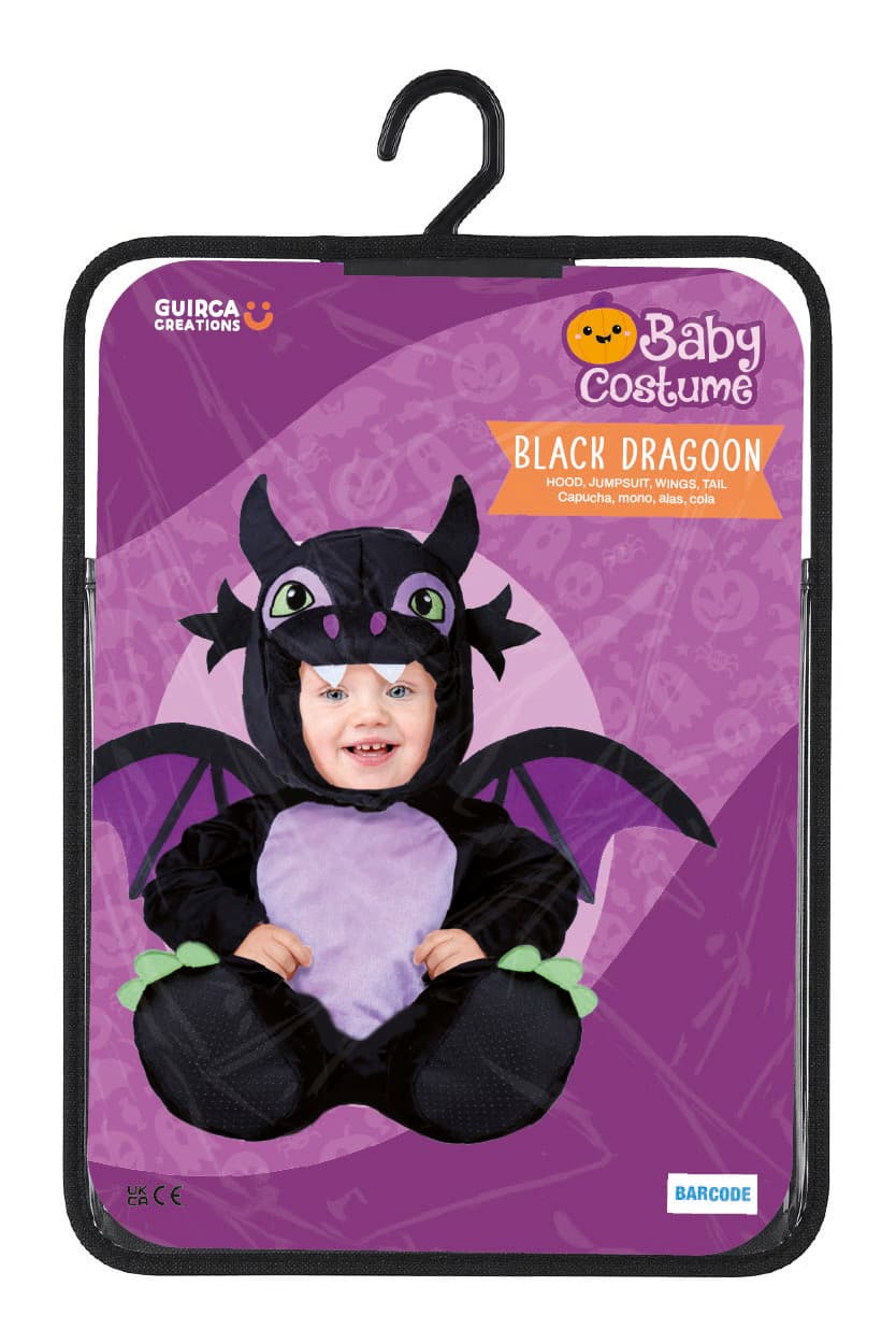 Sort drage – kostume til baby