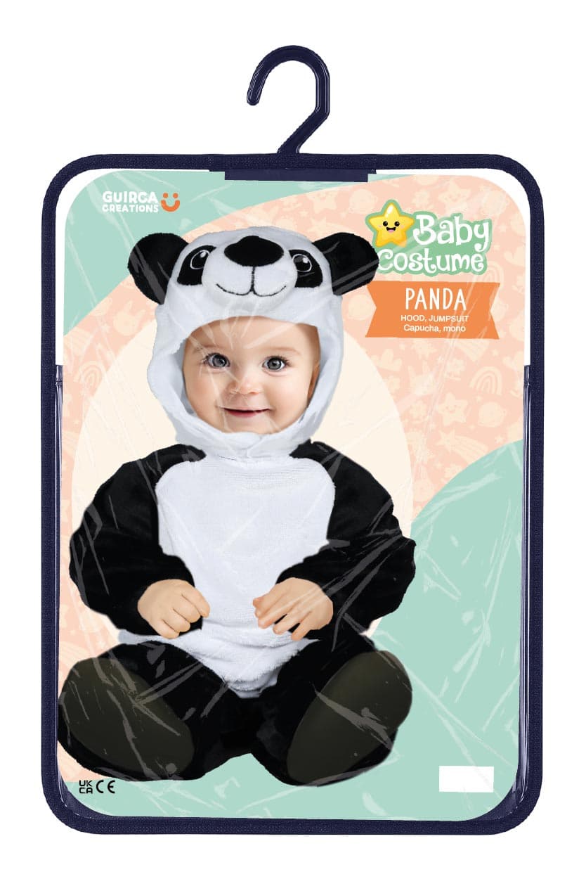Panda – kostume til baby, hvid og sort