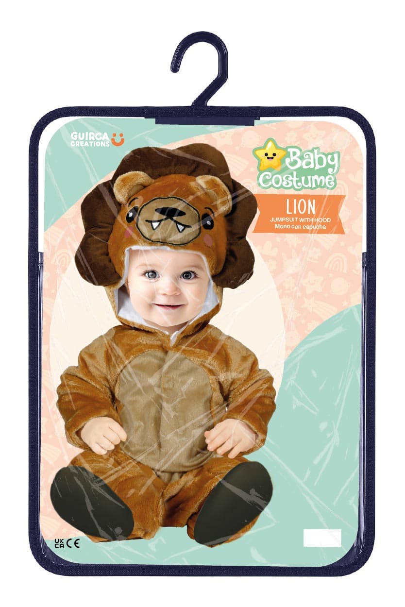 Løve – kostume til baby, orange og brun