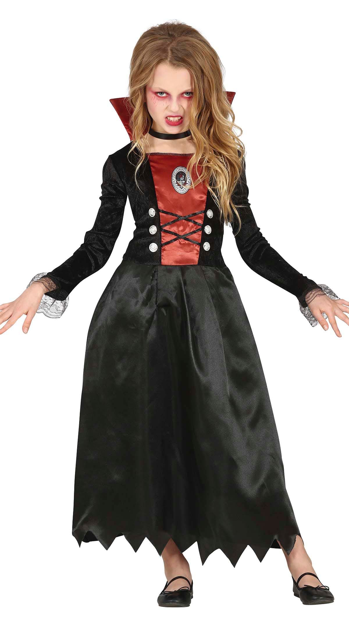 Vampyr – kostume til piger, sort og bordeaux, model 77624