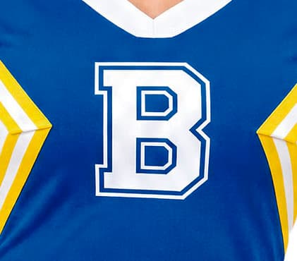 Cheerleader – kostume til børn og voksne, blå og hvid