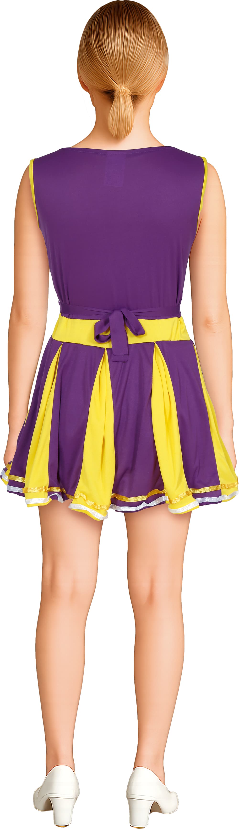 Cheerleader – kostume til børn og voksne, lilla og gul