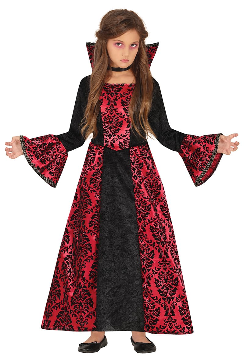 Vampyr – kostume til piger, sort og bordeaux, model 78073