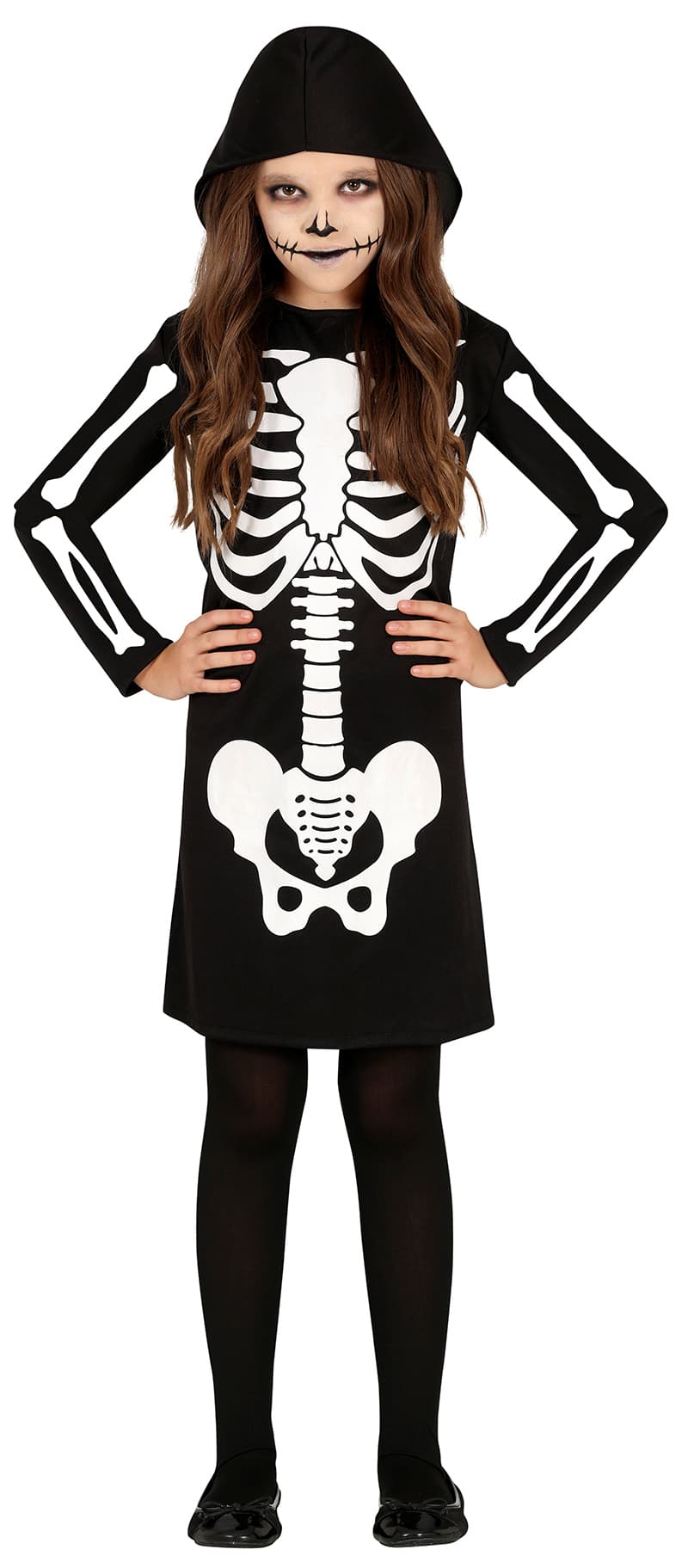 Skelet – kostume til piger, model 78092