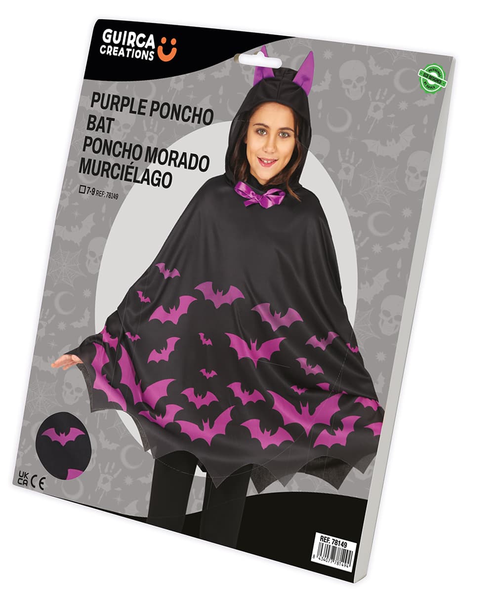 Lilla flagermusponcho – kostume til piger