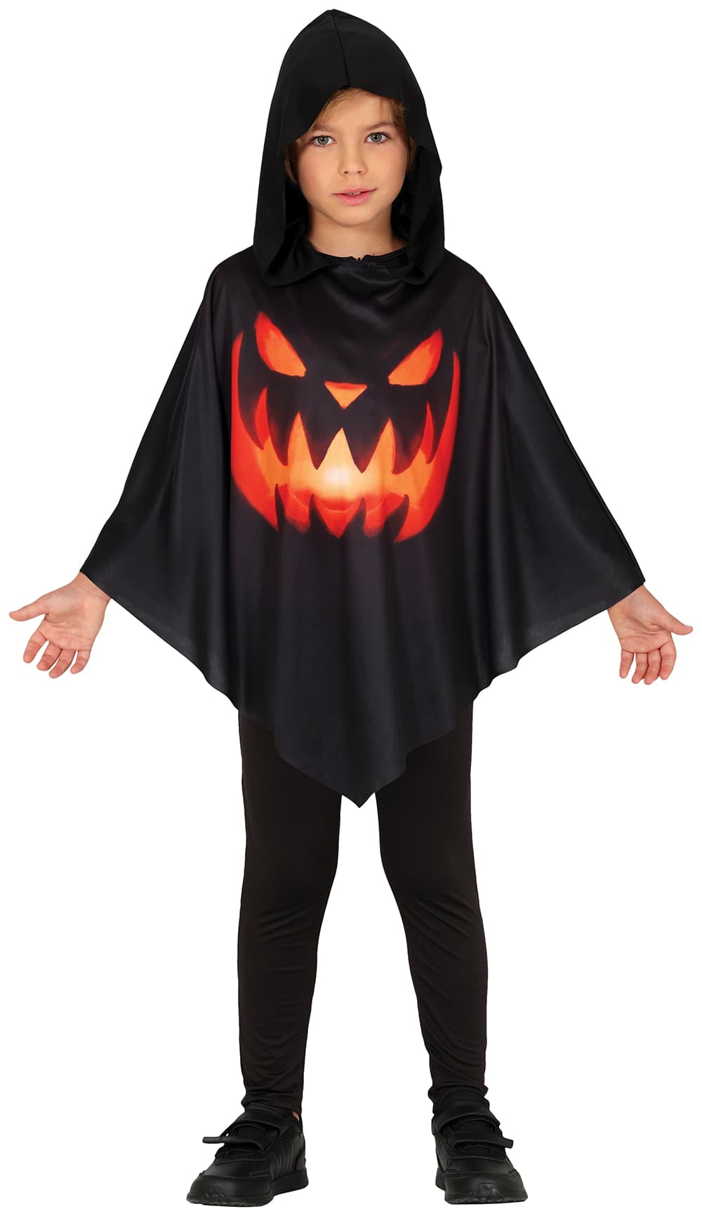 Græskarponcho – kostume til børn, sort