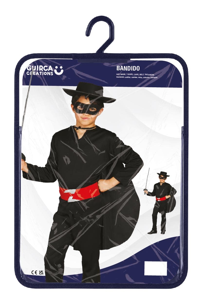Bandit – kostume til drenge, sort