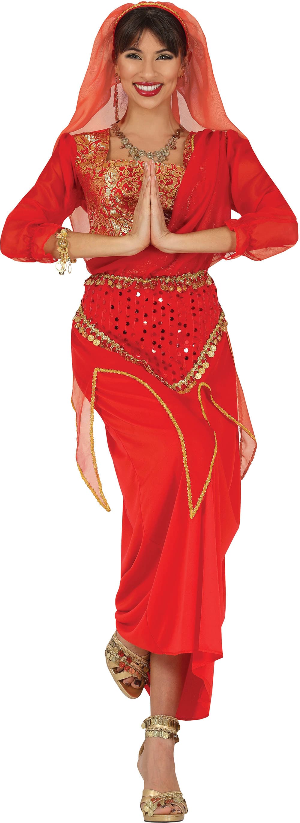 Indianer – kostume til damer, rød
