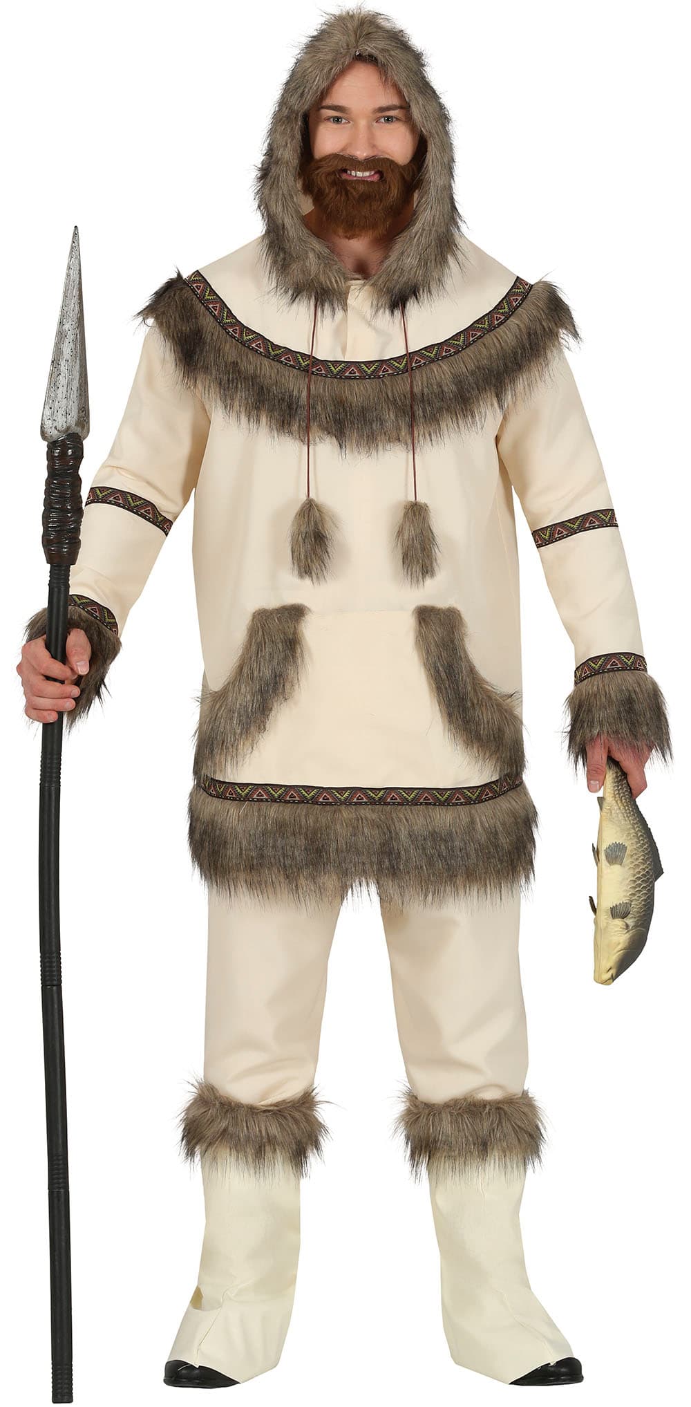 Inuit – kostume til herrer, beige og brun