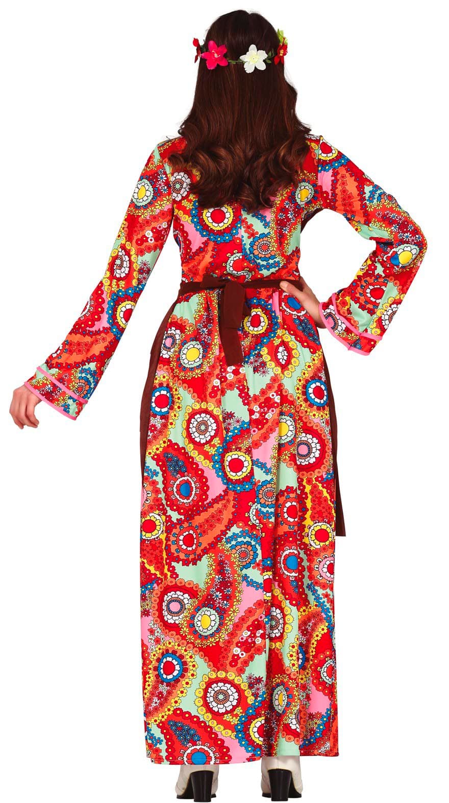 Hippie – kostume til damer, brun og flerfarvet, model 79391