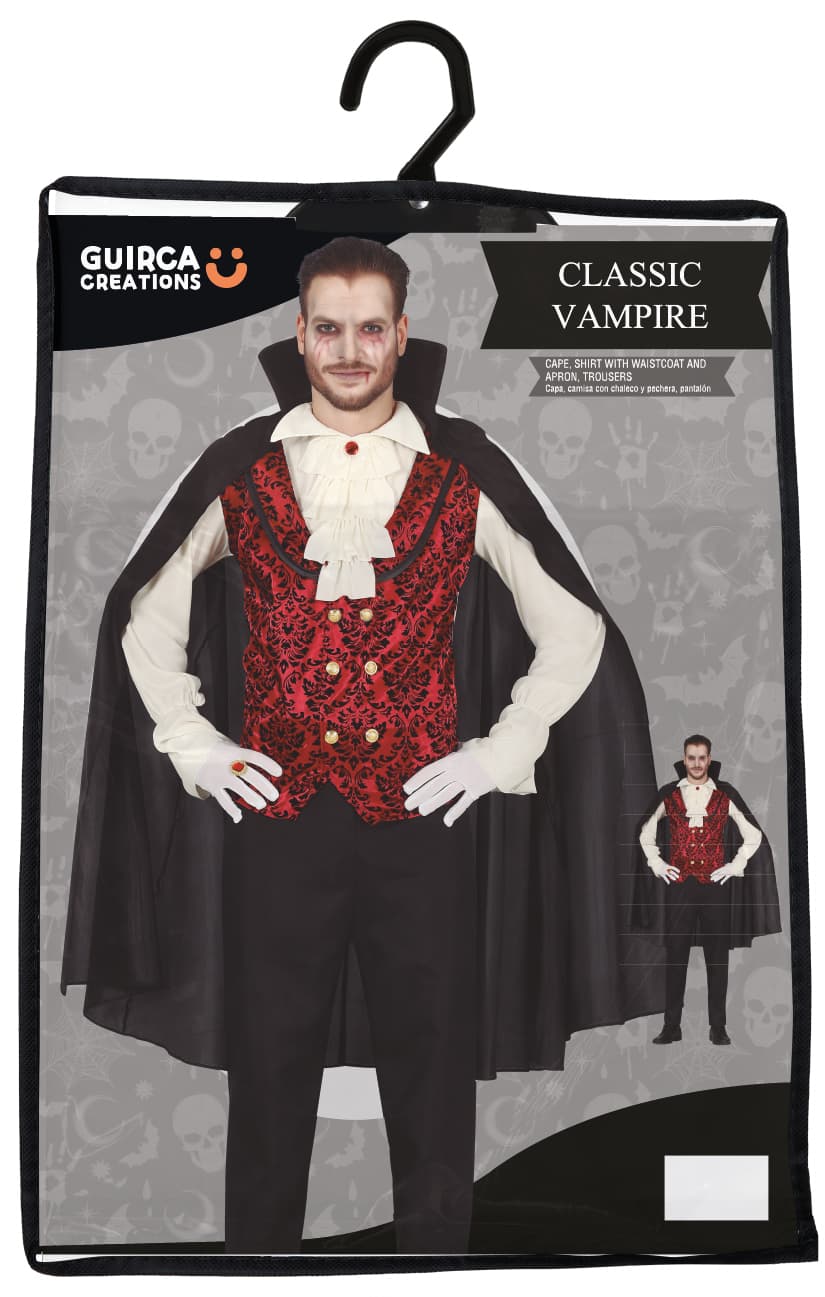 Vampyr – kostume til herrer, sort og bordeaux