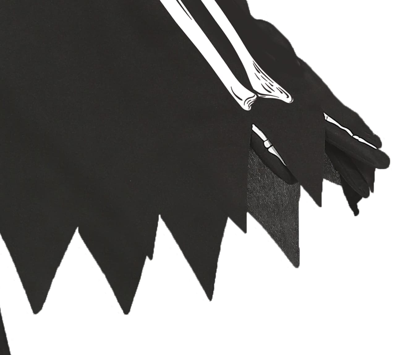 Skeletponcho – kostume til damer, sort og hvid