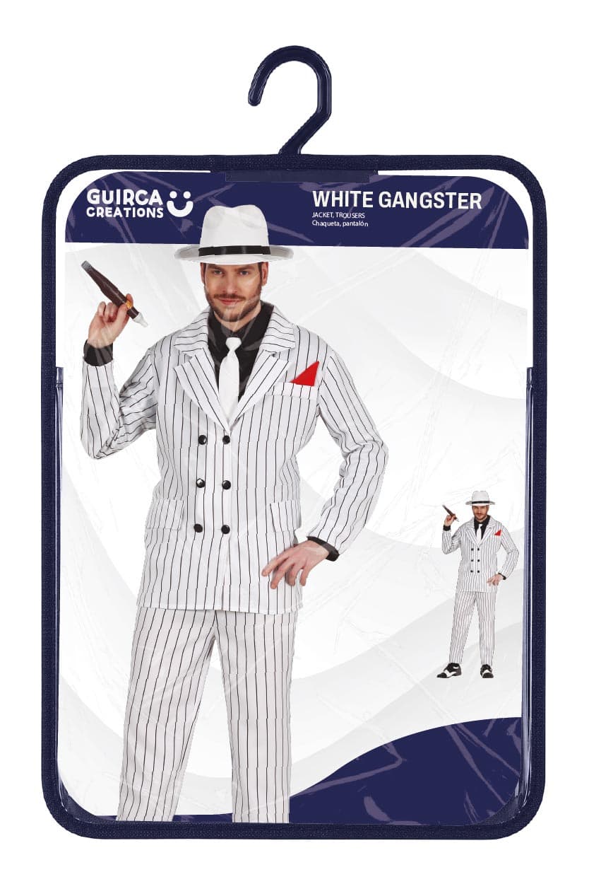 Gangster – kostume til herrer, hvid