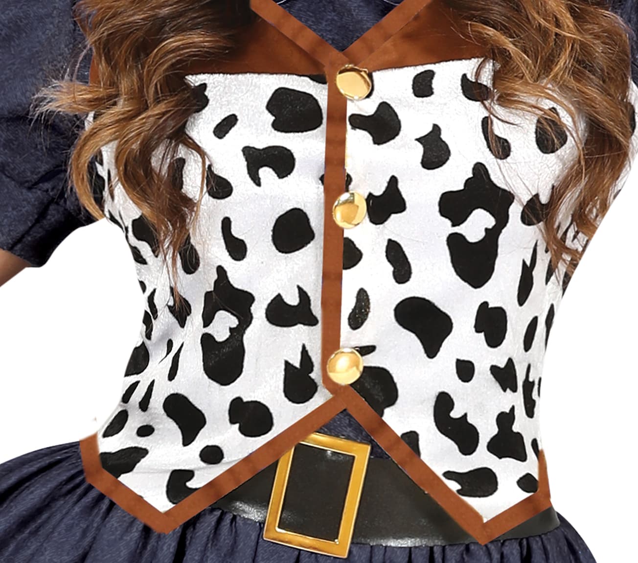 Cowgirl – kostume til damer, brun og blå, model 79695