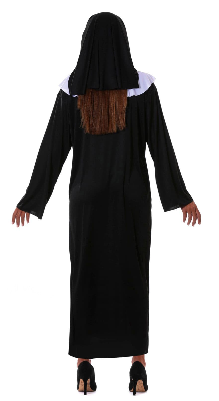Nonne – kostume til damer, sort og hvid, model 80031