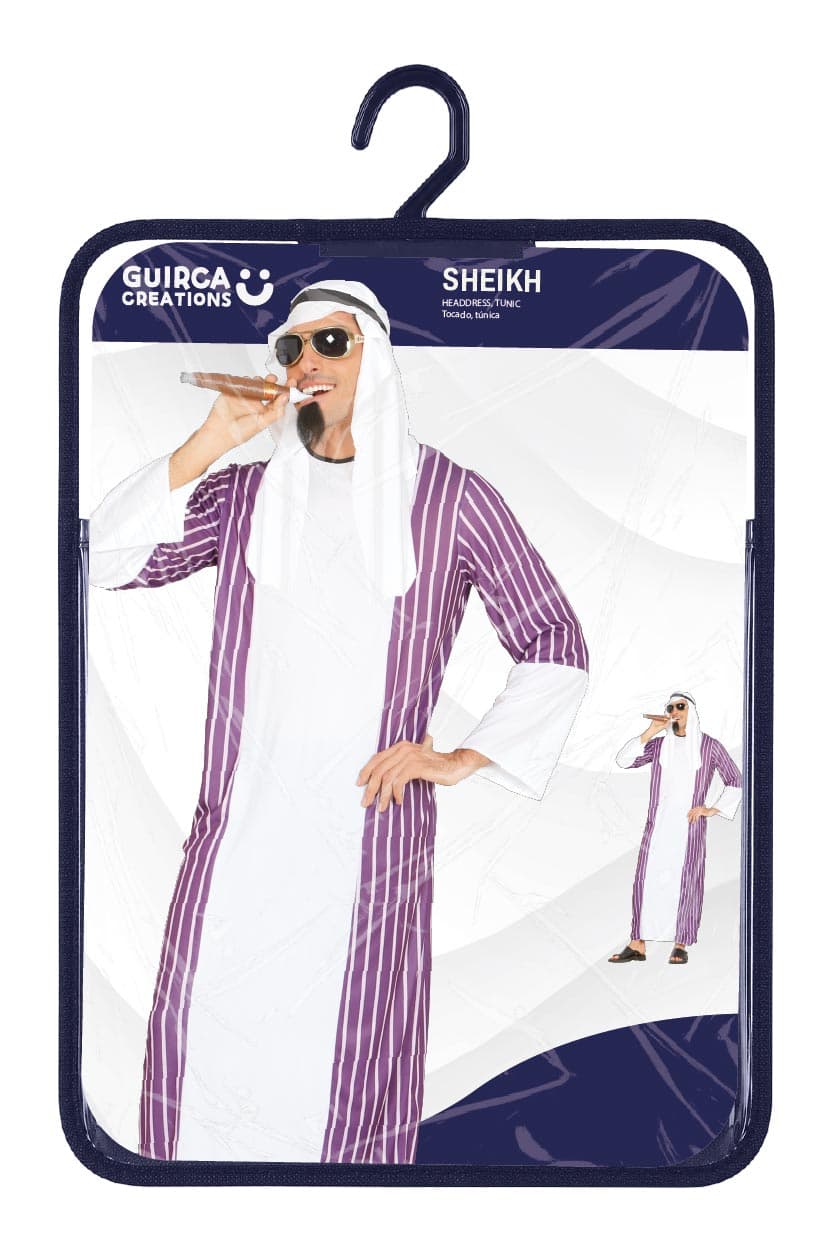 Sheik – kostume til herrer, hvid og lilla