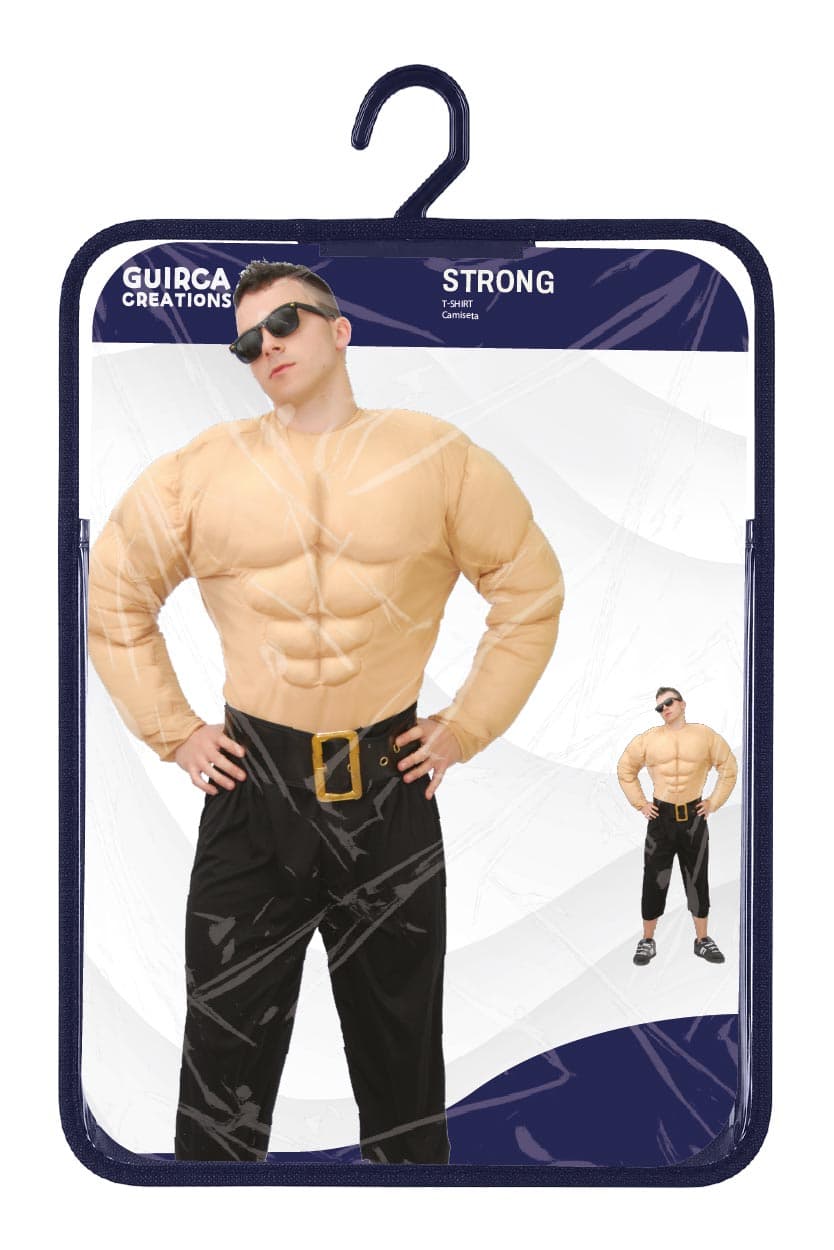 Muskuløs strongman-T-shirt – kostume til herrer
