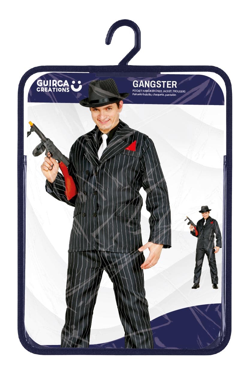 Gangster – kostume til herrer, sort og hvid