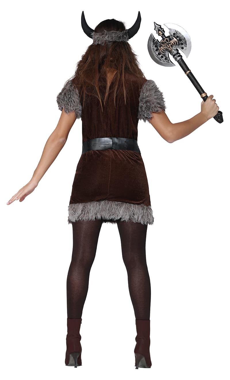 Viking – kostume til damer, brun og grå